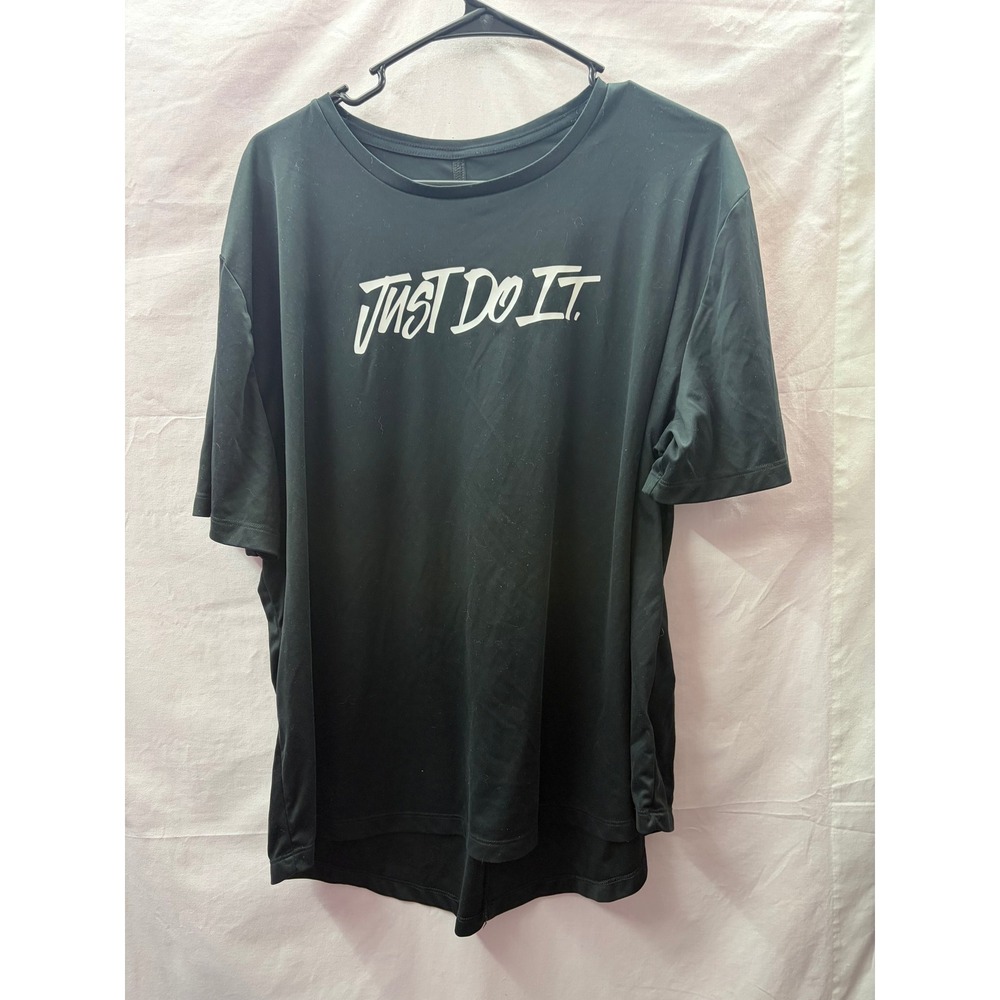 Nike Just Do It Split Back Graphic T-Shirt Black Womens 1X CI0296-010
